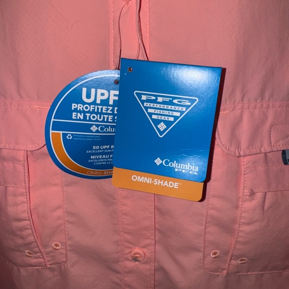 NWT! COLUMBIA PFG BAHAMA LONG SLEEVE SORBET BUTTON DOWN SHIRT. SIZE XL. - Picture 5 of 6